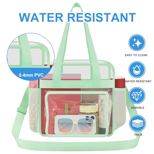 Image of Busiuw Clear Bag for Stadium Events, Stadium Approved 12x12x6 Clear Tote Bag for Sport Fan, Work Concert Travel
