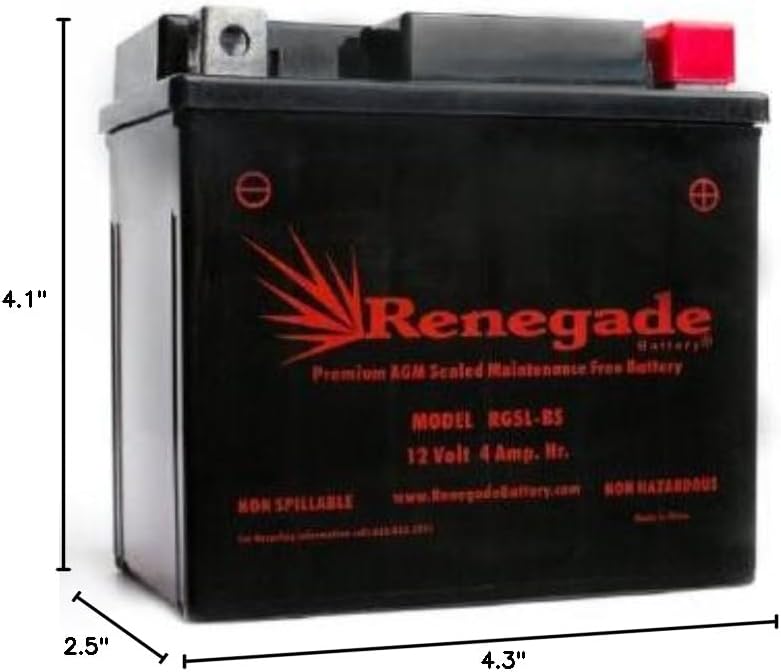 ATV Battery; RG5L-BS; E-Ton (02-13) Viper 90 / Viper 90R / Viper 90 Silver Series/Viper 90R (Reverse) / Viper 90R 4-Stroke; Part# YTX5L-BS, ES5L-BS, PTX5LBS-FS, BTX5L-BS, CB5L-B