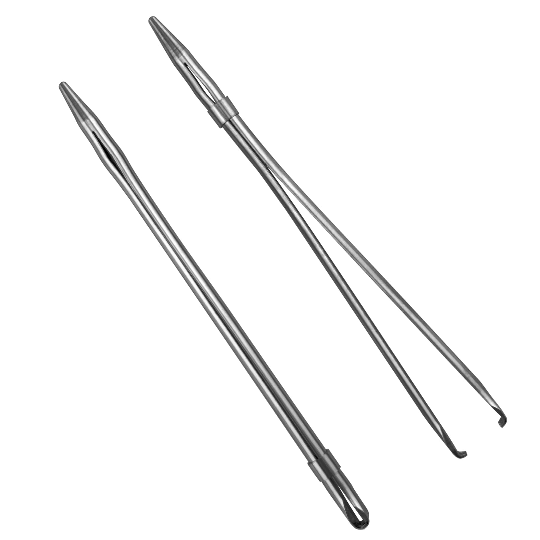 MateIJS 2pcs Stainless Steel Shoe Lace Needles,Bodkin, Leather Sewing Needles with Prong Steel Tips for Leathercraft & Manual Lacing Threading (2 Pieces)