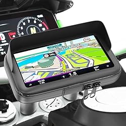 Porta Celular Para Moto Impermeable Turnaroundtech Soporte movil Moto Impermeable con Cargador 2.1A conexion rapida Funda con Visera antireflejos Valida para Smartphones hasta 7.5´´ sujecion al Manillar irrompible