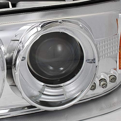 AKKON - For 1999-2006 GMC Sierra | Yukon Replacement LH + RH Projector Head Lights + LED Bumper Lights Pair