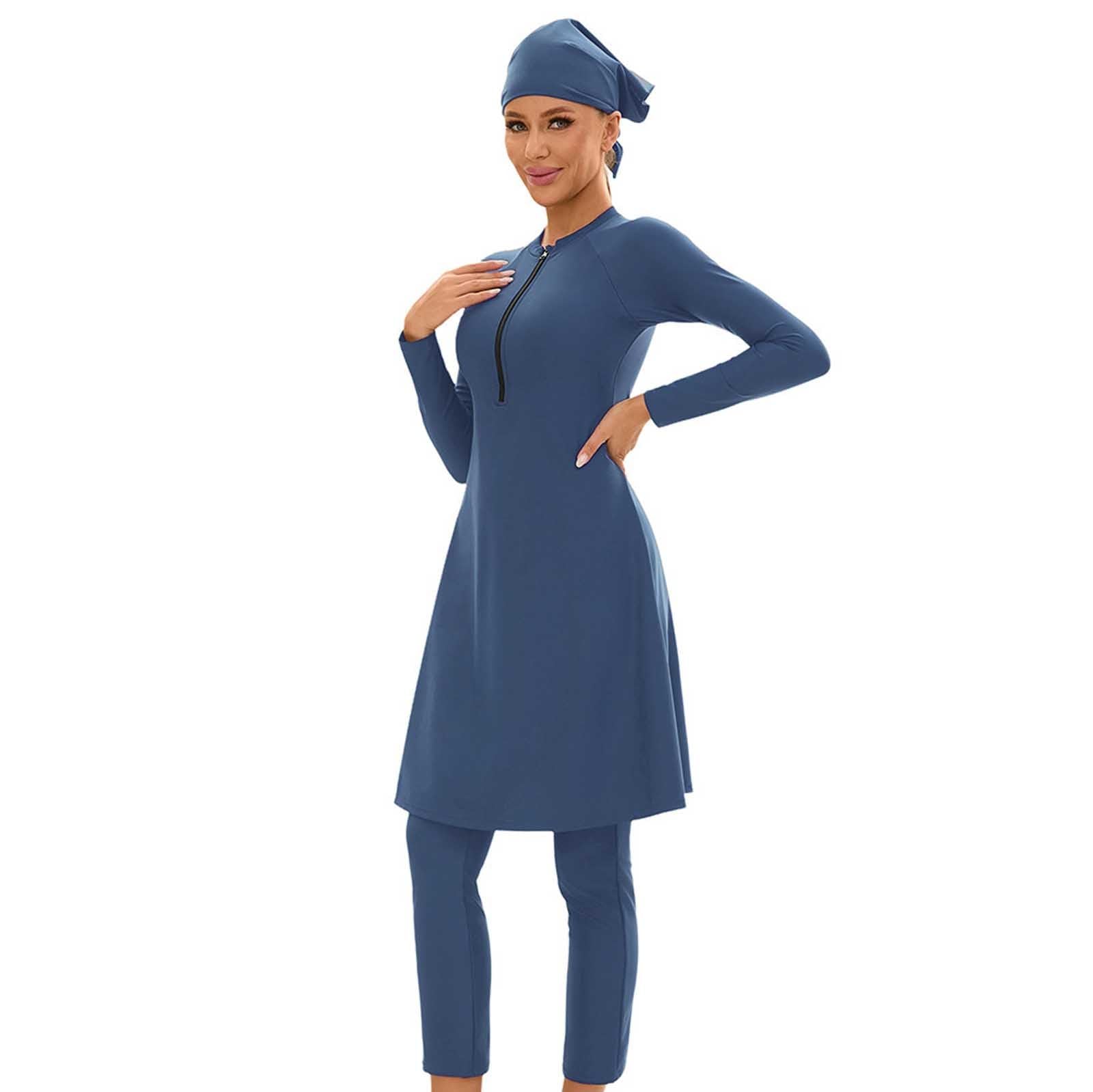 Muslimische Badeanzug Damen: Burkini Uv Rashguard Bauchweg Große Größe Swimwear Badeanzüge Push Up Shape Schwimmanzug Swimsuits for Women Slim Fit Swim Suit Badebekleidung