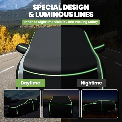 420d Car Cover Fits for Subaru CrossTrek 2013-2025 2026 All Weather Car Covers for CrossTrek Outdoor Waterproof Anti UV with Zipper & Reflective Safety Strips by CARTIST - Image 5