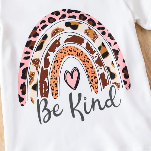 Image of Ayzozuy Kids Toddler Girl Clothes Letter Print Graphic Top + Leopard Print Flare Leg Pants 2PC Summer Clothing Set