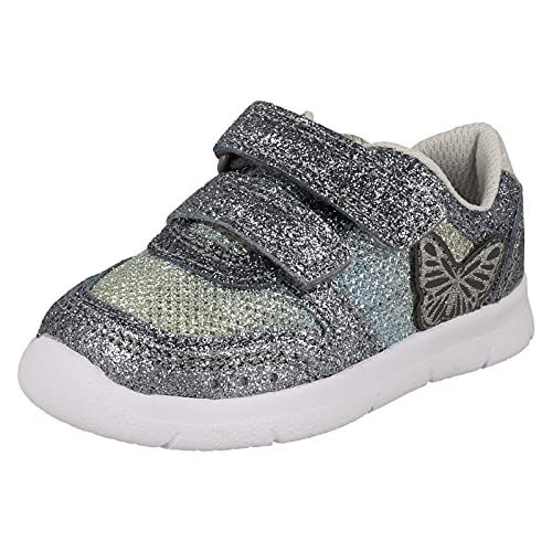 Image of Clarks Girls Butterfly Detailed Sparkly Trainers Ath Wing T - UK Size 5.5F - EU Size 22 - US Size 6M
