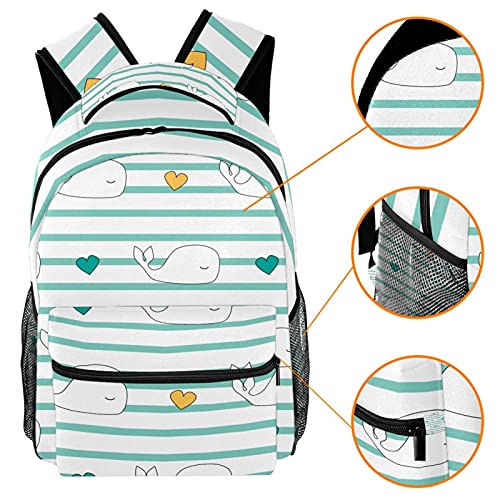 Sac à dos motif hippocampes et coquillages multicolore léger pour filles et garçons - 3