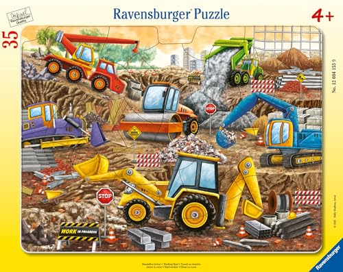Ravensburger - Kinderpuzzle - Rahmenpuzzle 30-48 Teile - Arbeit auf der Baustelle - Mädchen oder Jungen ab 4 Jahren - Hochwertiges Puzzle - Dicker und robuster Karton - Beruf - 12004155