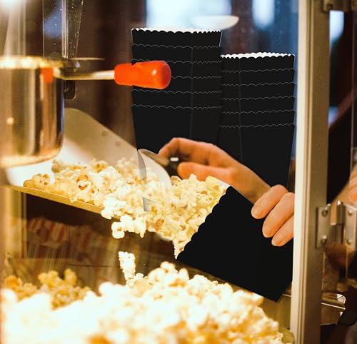 Image of 36 Pcs Black Popcorn Boxes 2 x 4.5 x 2.7 inch Mini Popcorn Boxes for Movie Decorations Cardboard Popcorn Container for Party Disposable Snack Popcorn Bags