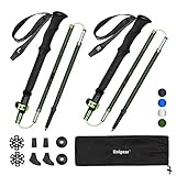 Unigear Bastón de Senderismo Plegables Bastones Trekking de Fibra de Carbono 115~135cm Empuñadura de EVA Espuma Resistente y Ligero para Excursión Marcha Alpinismo Trail Viaje Mochilero Caminar