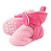 Luvable Friends Baby Fleece Lined Non-Skid Scooties, Light Pink/Dark Pink, 6-12 Months