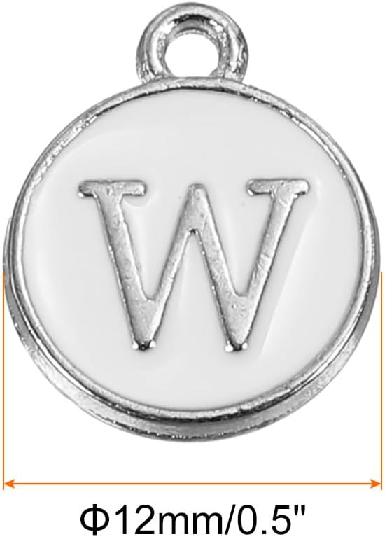 MECCANIXITY Alphabet Enamel Letter Charm Pendant for Jewelry Making, Bracelet Craft - Image 2