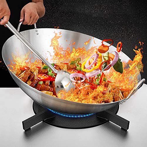 Wok de acero inoxidable, para estufa de gas, 65 cm miniatura 2