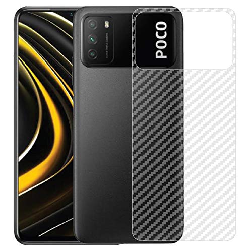 Image of Compatible with Redmi Poco M3 Back Screen Protective Film Carbon Fiber Skin Transparent Screen Guard Sticker