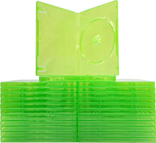 (25) Empty Standard Translucent Green Replacement Games Cases - Compatible With XBox 360 - #VGBR14XBOX
