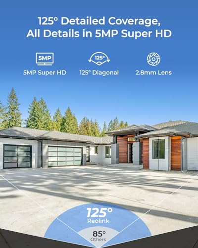 Reolink 5MP HD PoE Spotlight Dome Camera 125° breed, kleur nachtzicht, IK10 vandaalbestendig, smart detectie, tweeweg audio - Afbeelding 3