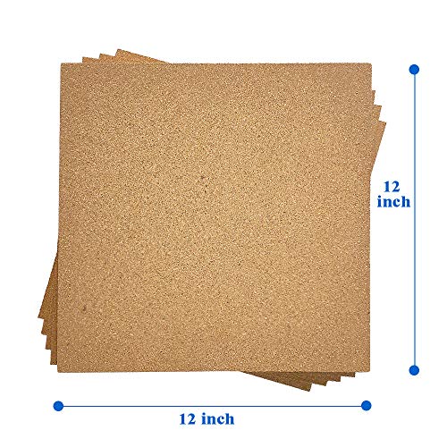 Corksidol Cork Tiles 12"X12" - 1/2" Thick -Bulletin Board-Cork Board- Ultra Strong Self Adhesive Backing For Floor/Wall/Diy-5 Pack #TOP2