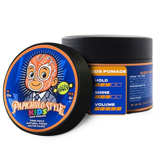 Papichulo Style Kids Pomade – Medium Hold, Medium Shine, Adds Volume – Kid-Friendly Scent, Water-Based, Flake-Free, Easy Washout, Paraben-Free –...