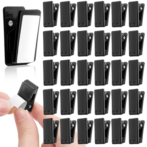 30 Pcs Self Adhesive Tapestry Clips Double Sided Adhesive Spring Clip Tapestry Wall Hangers Plastic Sticky Picture Poster Hanging Photo Holders for Home Office Blanket Poster Clothing Wall Flag