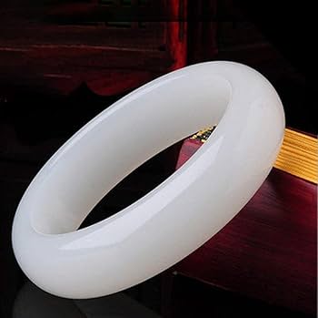 気品のある美しい白いバングルです。 Amazon.co.jp: レディース バングル、天然ブレスレット 翡翠