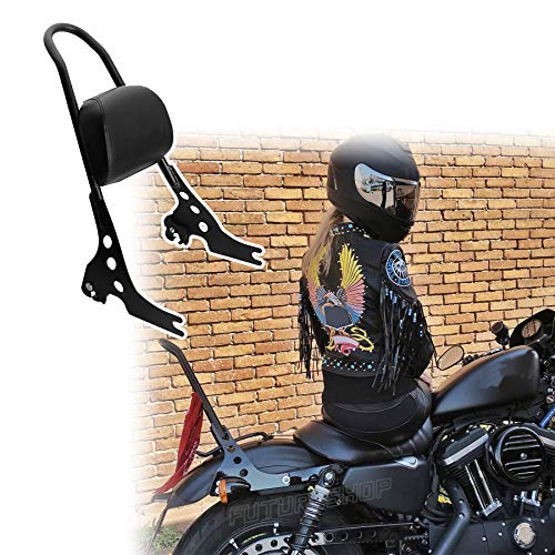Sportster Sissy Bar Fits 04-21 Xl Models One-Piece Detachables Iron 1200 Xl1200Ns Sissy Bar For Motorcycles Harley Sportster 883 Accessories Pad Luggage Rack Backpack Roadster Superlow Forty-Eight #TOP1