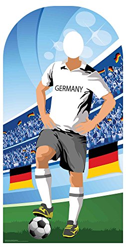 Star Cutouts Ltd Allemagne (Coupe du Monde de Football Visage) Taille Adulte 1,8 m/190 cm de Haut avec Gratuit Mini Destop Découpe