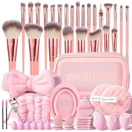 KUORYZAL Black Makeup Brushes Set Professional 70Pcs with Case Premium Synthetic for Foundation Concealer Blush Eyeshadow Powder Contour Makeup Brush Kit Face Eye Make up Brushes & Tools