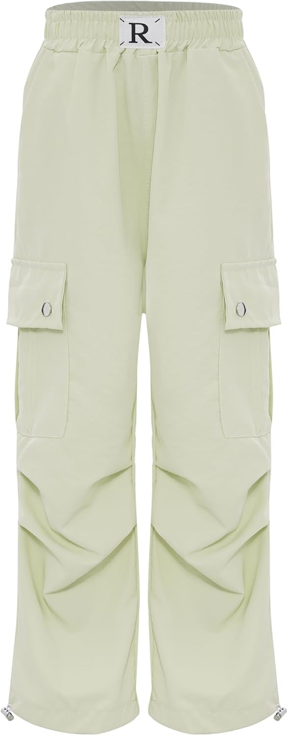 Kids Girls Loose Cargo Pants Skateboarding Hip Hop Jazz Street Dance Trousers Jogger Sweatpants with Pockets