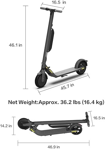 Miniatura 12 de Segway Ninebot E22 - Patineta scooter eléctrica E45, potencia mejorada del motor, llantas de densidad dual de 9 pulgadas, ligero y plegable.