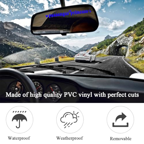 Image of Yourkar Passenger Princess Sticker, Cute Stickers for Car Window Rearview Mirror, Girls Automotive Window Rearview Mirror Decoration Stickers, Universal Car Accessories (Blue, Short)
