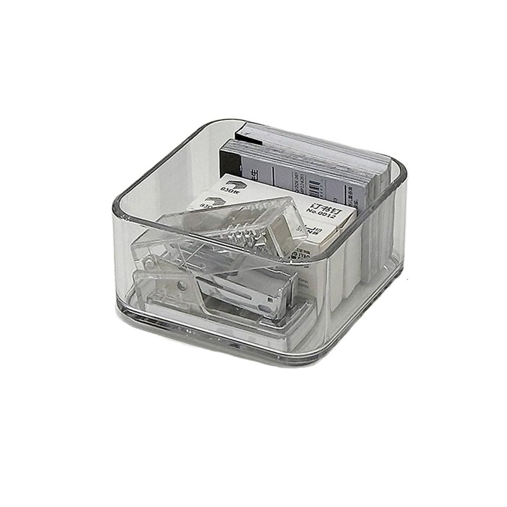 Sunrrafck Square 1Pc Stackable Acrylic Drawer Organizer Adjustable Divider Trays For Cosmetics Modular Makeup Storage Box(Square)