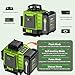 16 Lines Green Laser Level Kit -4x360° 4D Self-Leveling Cross Line Laser Level, Rotary Base and Accessories for Construction, Home Improvement and Picture Hanging,(Safety Class ll, <1mW power output.)