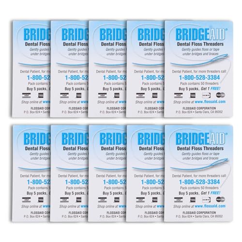 FLOSSAID BridgeAid Threaders 2 packs of 50 (100 Threaders)