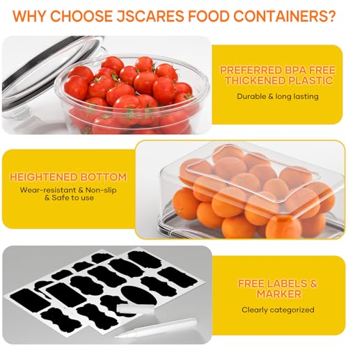image for JSCARES 52 PCS Food Storage Containers with Lids Airtight (26 Lids & 2