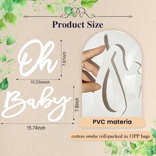 Vinilo decorativo Oh Baby para baby shower blanco miniatura 3