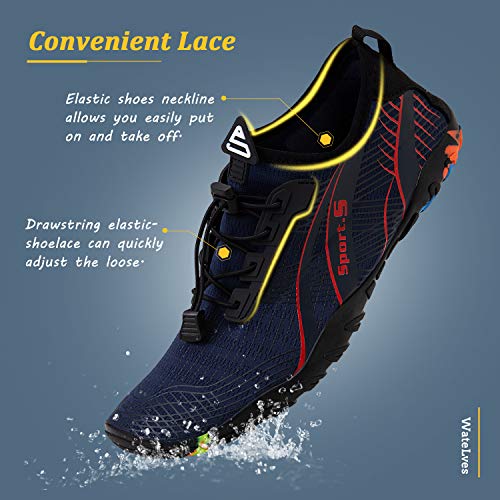 Image of WateLves Water Shoes Mens Womens Beach Swim Shoes Quick-Dry Aqua Socks Pool Shoes for Surf Yoga Water Aerobics