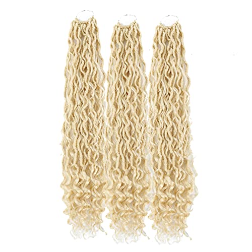 Fulcrum New Goddess Locs Crochet Hair 22 Inch, 3 packs Soft Faux Curly Locs Crochet Hair, River Faux Locs Crochet Hair w