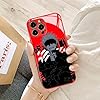 Red Anime Phone Case for iPhone 14, Manga Character Glossy Glass Finish Soft TPU Silicone Protective Shockproof Cover - Image 4