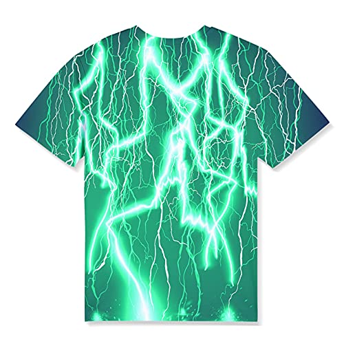 Image of Linnhoy Kids 3D Print Fashion Graphic T-Shirts for Boys Girls 6-16 Years | Unisex Colorful Short Sleeve, Crewneck, Breathable Fabric, Suitable for Daily Sport Festival Wear