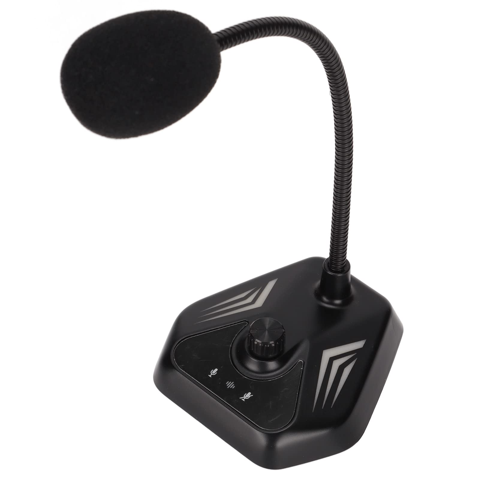 Microfono USB con luci RGB, microfono per computer per giochi e riunioni, microfono a collo di cigno con pickup omnidirezionale a 360° con anti-interferenza, luce respiratoria a