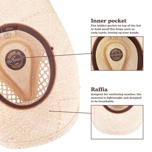Image of Straw Cowboy Hats Cowgirl Hat Western Cowboy Hat Rancher Hat for Men Women, Exquisite Decoration Band