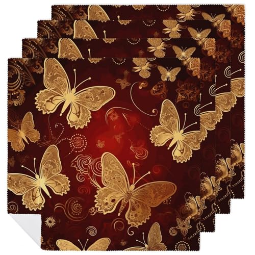 Servilletas de Tela Valentine Hearts Golden Butterfly x6 miniatura 1