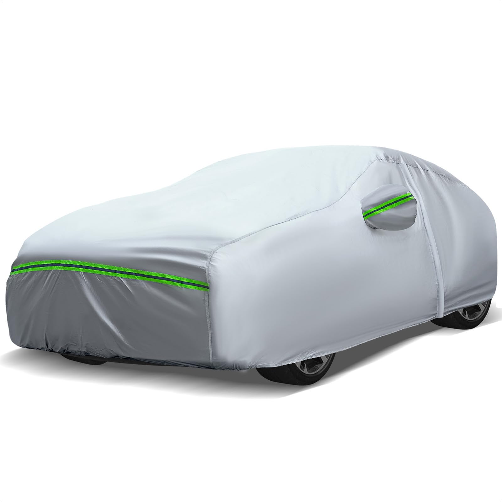 KEYOOG Heavy-Duty Waterproof Car Cover For Sedans - All Weather Protection With Reflective Strips & Windproof Design - View #9