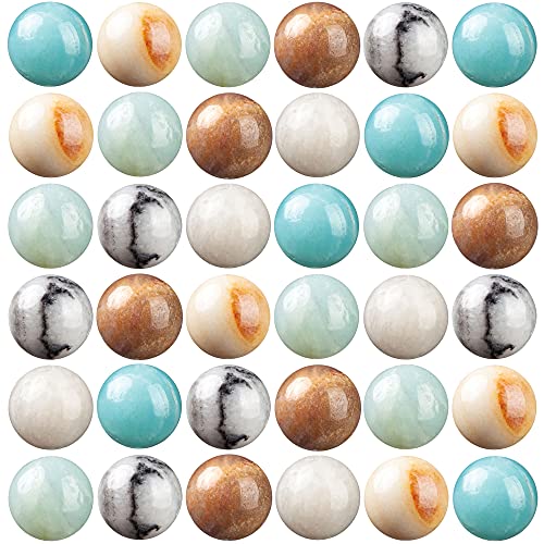 Image of 100Pcs Natural Stone Beads 8mm Amazonite Round Gemstone Loose Beads with Elastic Bracelet String for Bracelets Necklace Jewelry Making