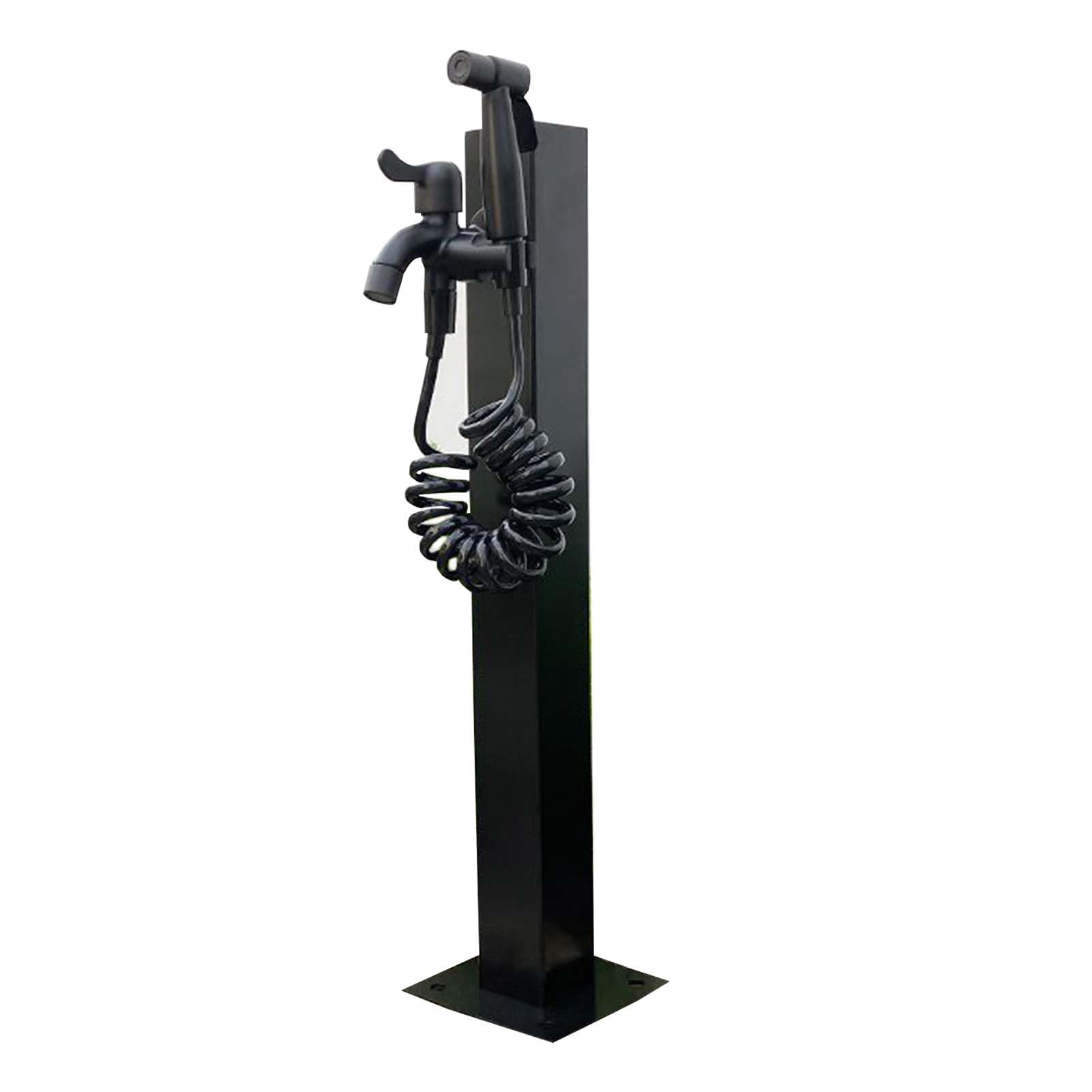 XDLEDMKIZ Freestanding Yard Hydrant with Spray Gun, 23.6'' Vertical Garden Water Column, Cylindrical Water Tap for Irrigation and Washing