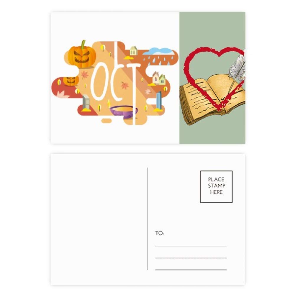 Lot de 20 cartes postales de remerciement sur le côté de la saison October Month Season