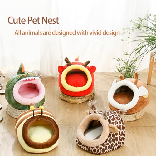 Image of EAEDMY Guinea Pig Bed House & Hideout for Rat Bearded Dragon Hedgehog Ferret to Sleep and Hide, Guinea Pig Cage Accessories Habitat Decor (X-Large, 2.Giraffes)
