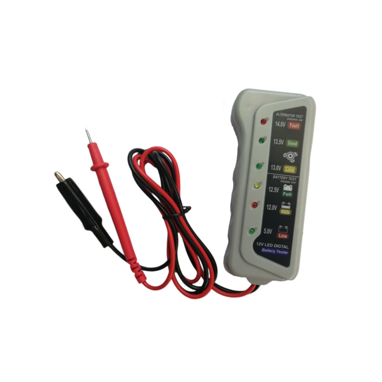 Luxshiny 12V Digital Battery Tester Practical Auto Battery Analyzer Durable Charging System Monitor with LED Indicators Quick Voltage Readings for Vehicle Battery Health