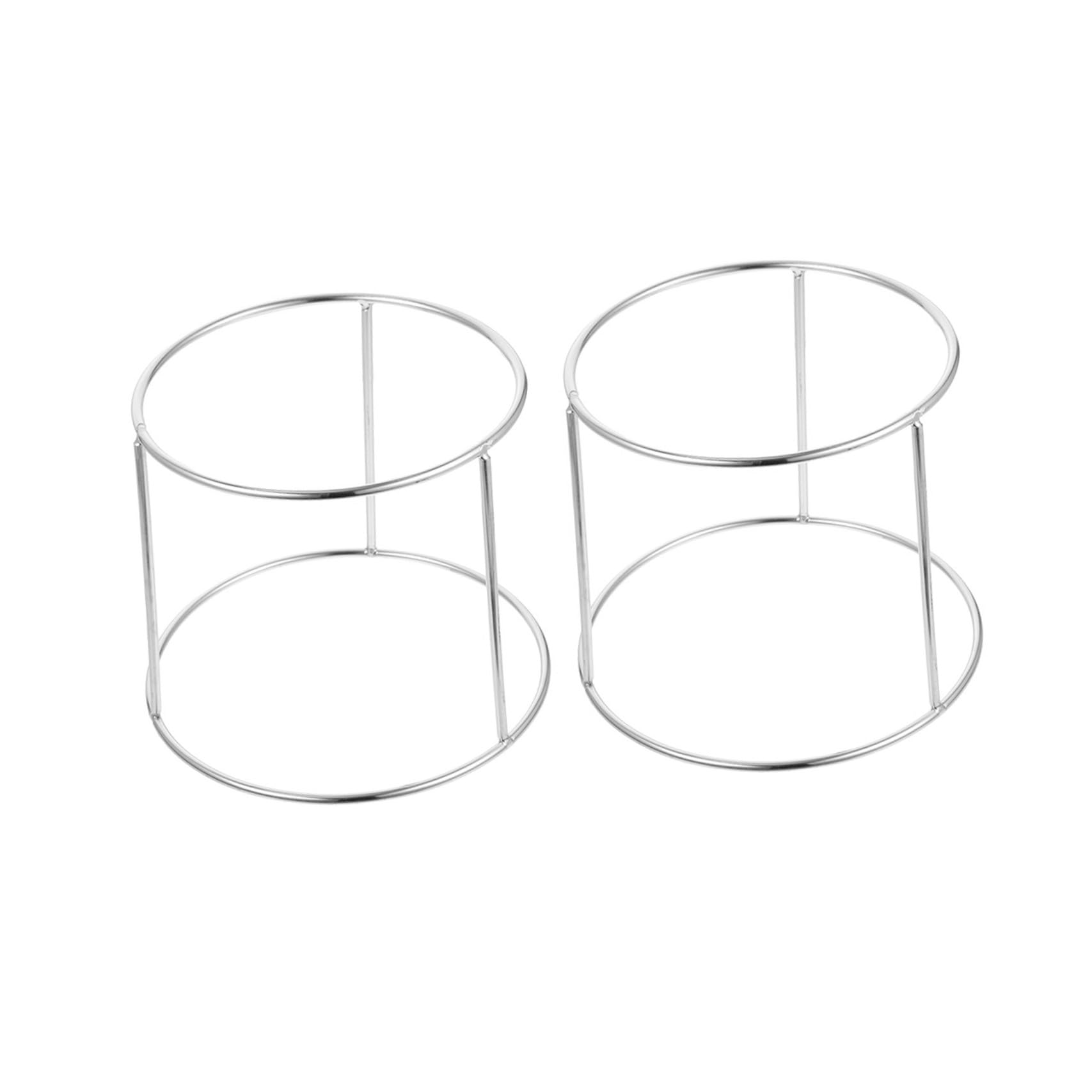Support à Assiettes Double Couche en Acier Inoxydable 2pcs, Porte-Assiette Pratique pour Buffet Cuisine et Plateau Fruits de Mer, Robuste et Solide