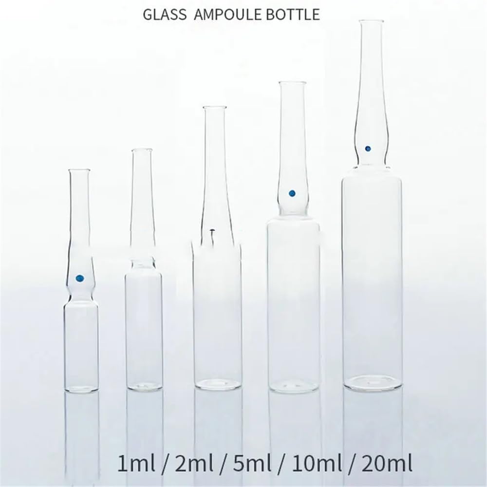 Laborgeräte und -ausrüstung 20/30/50/100 Stück Labor Klarglas/Braunglas 1/2/5/10/20ml Ampullenflasche zur Aufbewahrung von Medikamenten(Clear 5ml 50pcs)