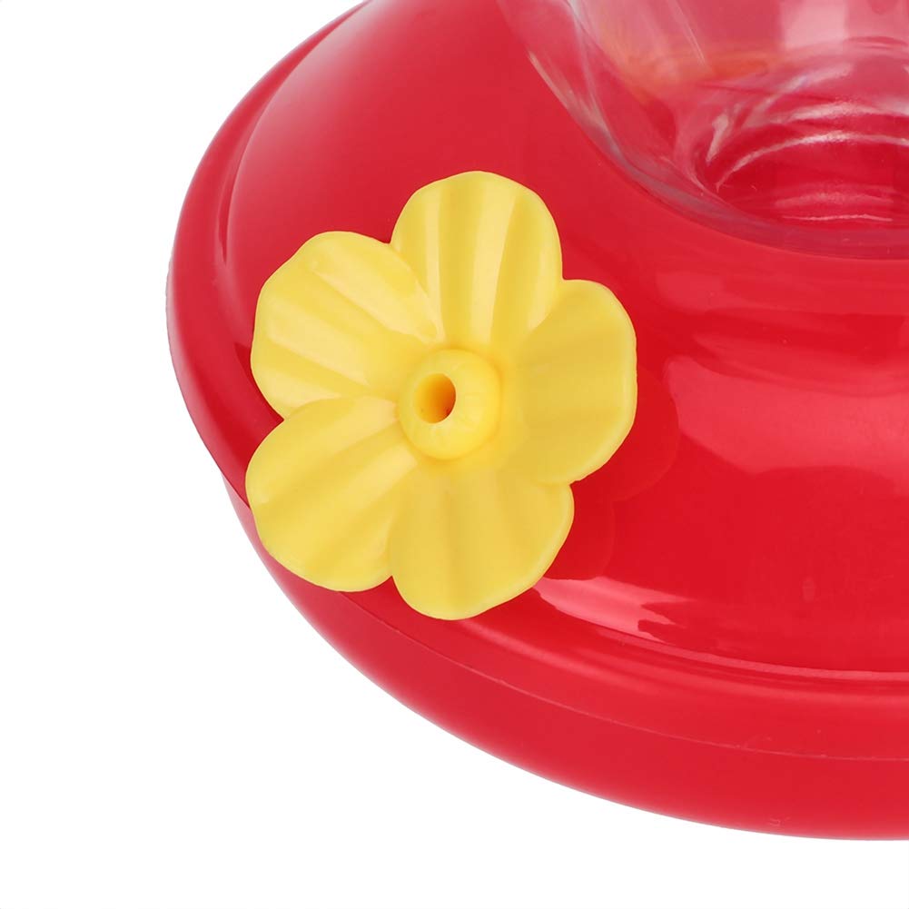Alimentador de Colibrí Colgante, Bebedero para Pájaros al Aire Libre, Plástico, Forma de Flor, Rojo